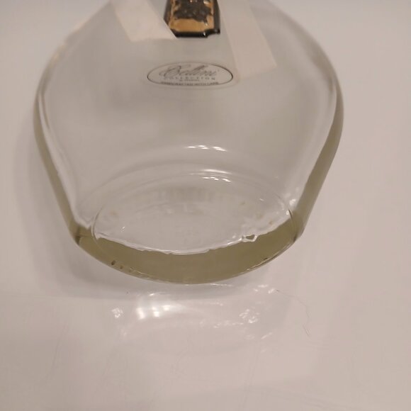 Vintage Cellini Crystal Perfume Bottle Studio Porcelain Rose Stopper 8.5" Italy - Picture 9 of 10